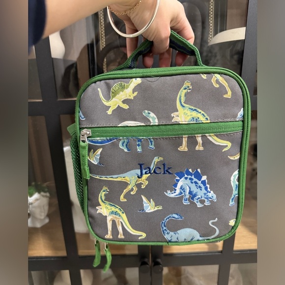Pottery Barn Kids lunchbox Jack embroidered personalized cold pack dinosaurs - Picture 1 of 10